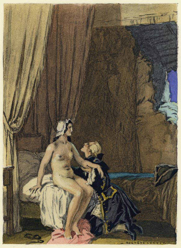 Ilustración para las memorias de Casanova (litografía en color) de Jules Marie Auguste Leroux