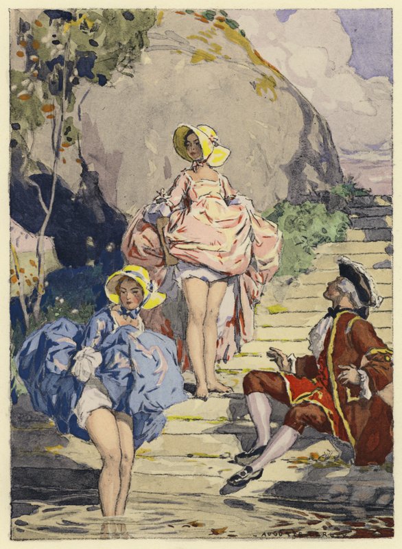 Ilustración para las memorias de Casanova (litografía en color) de Jules Marie Auguste Leroux