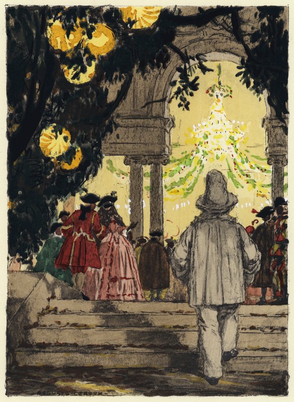 Ilustración para las memorias de Casanova (litografía en color) de Jules Marie Auguste Leroux