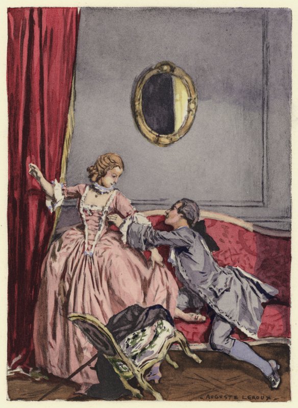 Ilustración para las memorias de Casanova (litografía en color) de Jules Marie Auguste Leroux