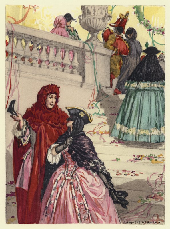 Ilustración para las memorias de Casanova (litografía en color) de Jules Marie Auguste Leroux