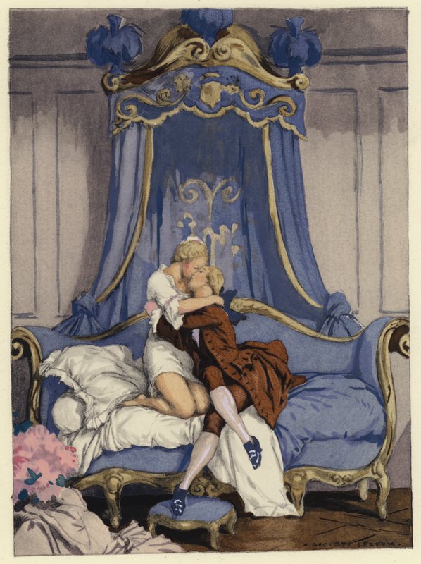Ilustración para las memorias de Casanova (litografía en color) de Jules Marie Auguste Leroux