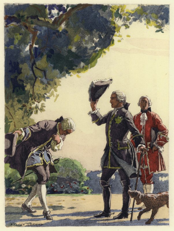 Ilustración para las memorias de Casanova (litografía en color) de Jules Marie Auguste Leroux