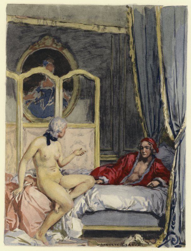 Ilustración para las memorias de Casanova (litografía en color) de Jules Marie Auguste Leroux