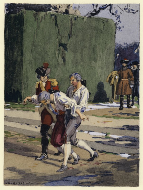 Ilustración para las memorias de Casanova (litografía en color) de Jules Marie Auguste Leroux