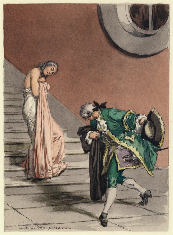 Ilustración para las memorias de Casanova (litografía en color) de Jules Marie Auguste Leroux