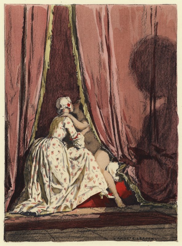 Ilustración para las memorias de Casanova (litografía en color) de Jules Marie Auguste Leroux