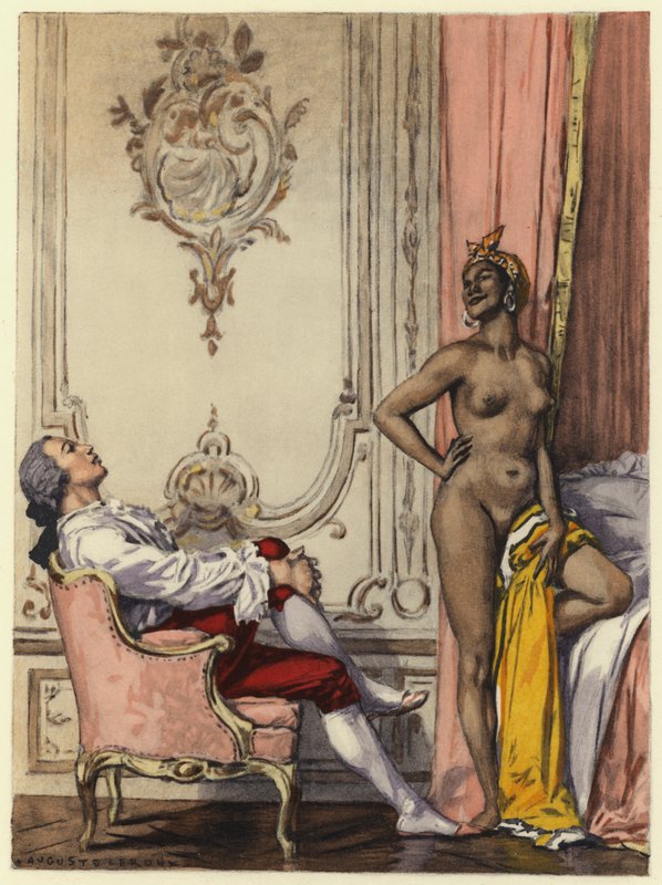 Ilustración para las memorias de Casanova (litografía en color) de Jules Marie Auguste Leroux