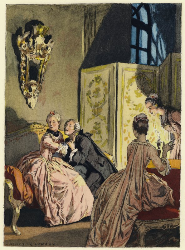 Ilustración para las memorias de Casanova (litografía en color) de Jules Marie Auguste Leroux