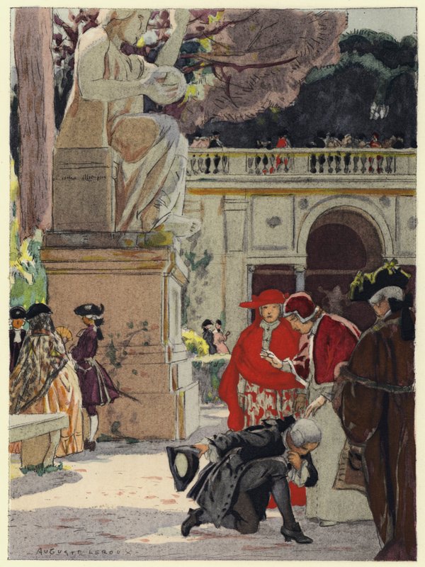 Ilustración para las memorias de Casanova (litografía en color) de Jules Marie Auguste Leroux