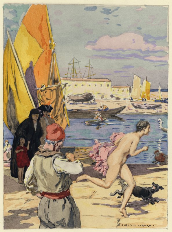 Ilustración para las memorias de Casanova (litografía en color) de Jules Marie Auguste Leroux