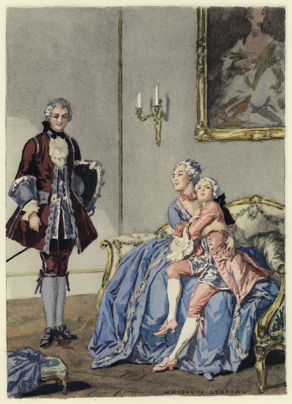 Ilustración para las memorias de Casanova (litografía en color) de Jules Marie Auguste Leroux