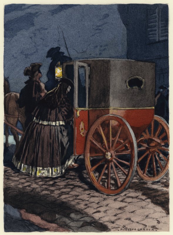 Ilustración para las memorias de Casanova (litografía en color) de Jules Marie Auguste Leroux