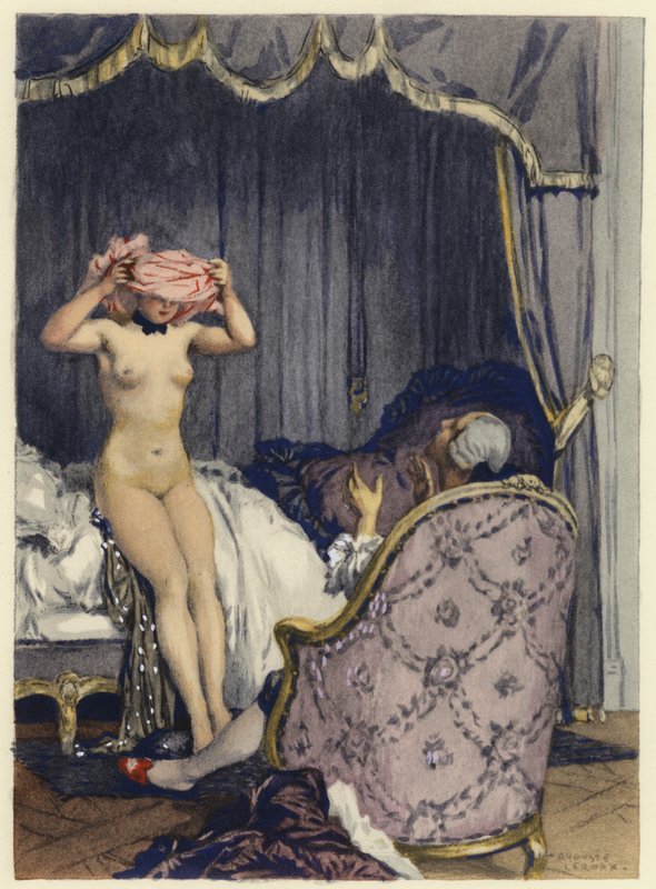 Ilustración para las memorias de Casanova (litografía en color) de Jules Marie Auguste Leroux