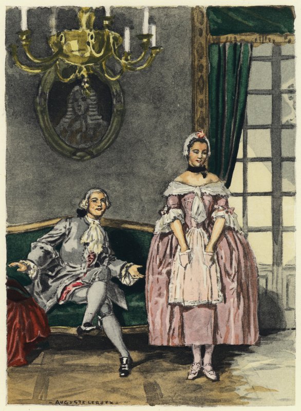 Ilustración para las memorias de Casanova (litografía en color) de Jules Marie Auguste Leroux