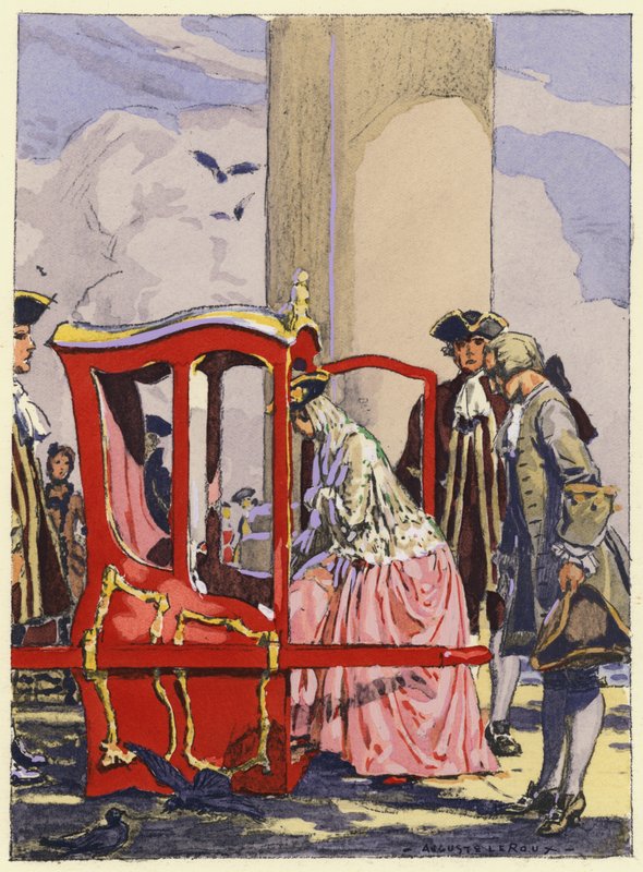 Ilustración para las memorias de Casanova (litografía en color) de Jules Marie Auguste Leroux