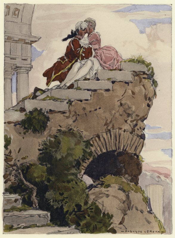 Ilustración para las memorias de Casanova (litografía en color) de Jules Marie Auguste Leroux