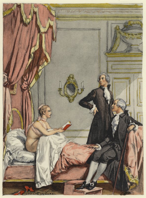 Ilustración para las memorias de Casanova (litografía en color) de Jules Marie Auguste Leroux