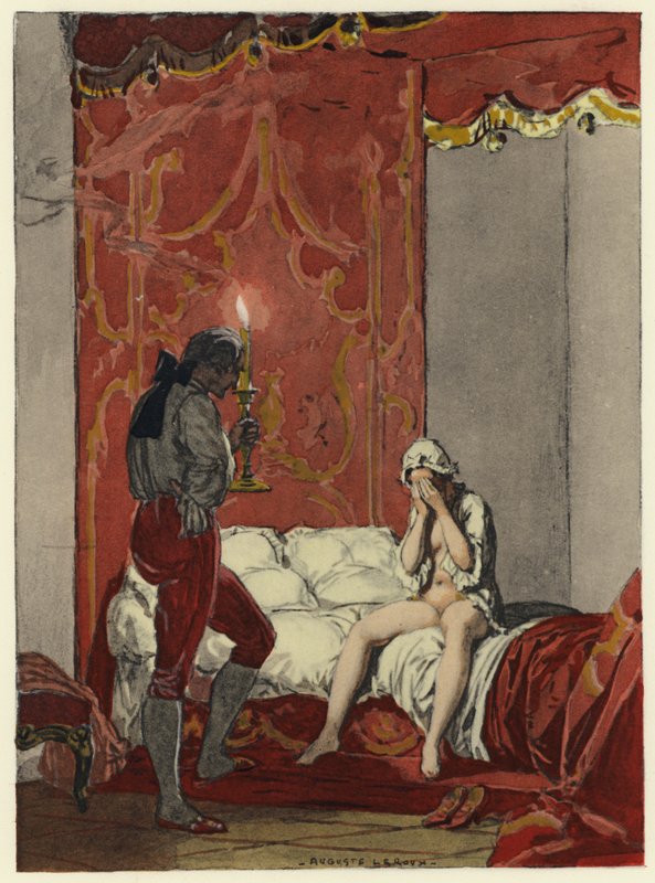 Ilustración para las memorias de Casanova (litografía en color) de Jules Marie Auguste Leroux