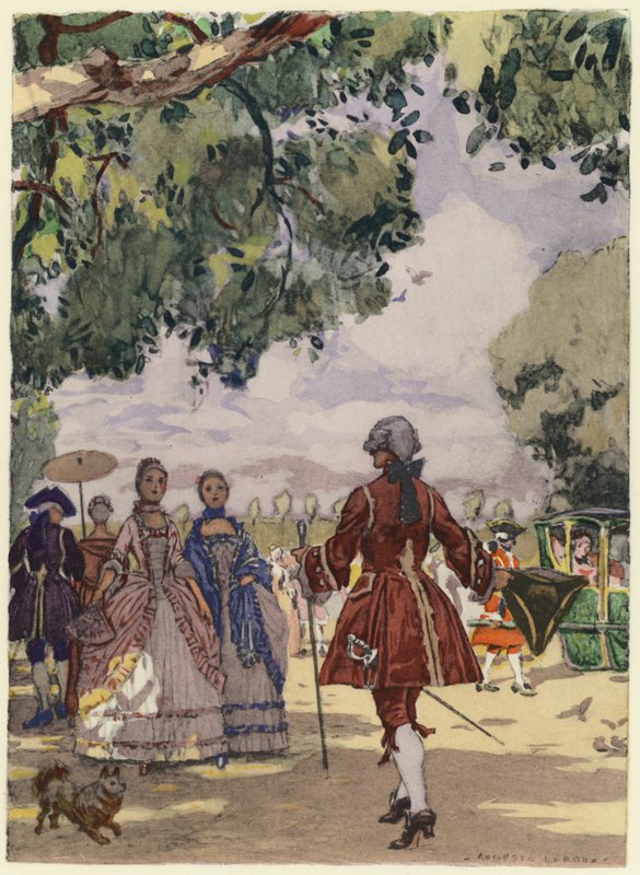 Ilustración para las memorias de Casanova (litografía en color) de Jules Marie Auguste Leroux