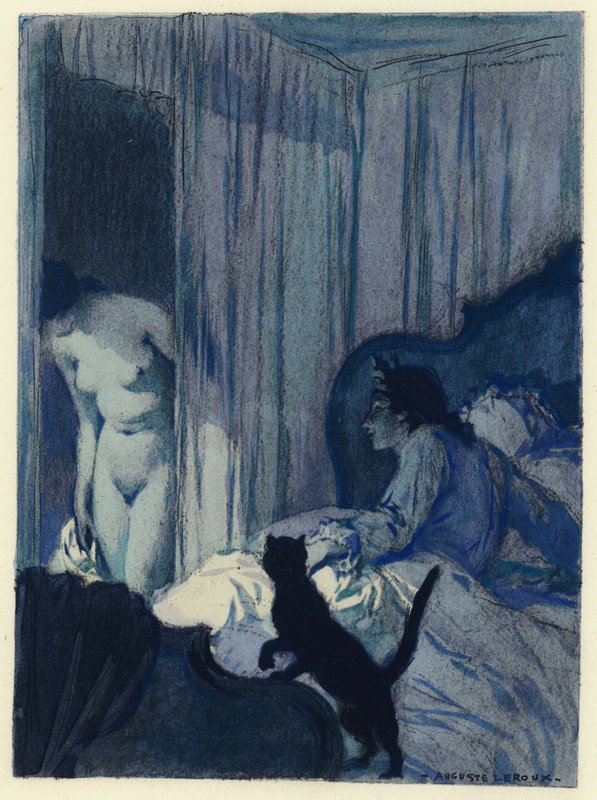 Ilustración para las memorias de Casanova (litografía en color) de Jules Marie Auguste Leroux