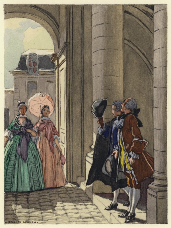 Ilustración para las memorias de Casanova (litografía en color) de Jules Marie Auguste Leroux