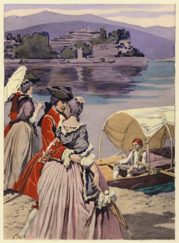 Ilustración para las memorias de Casanova (litografía en color) de Jules Marie Auguste Leroux
