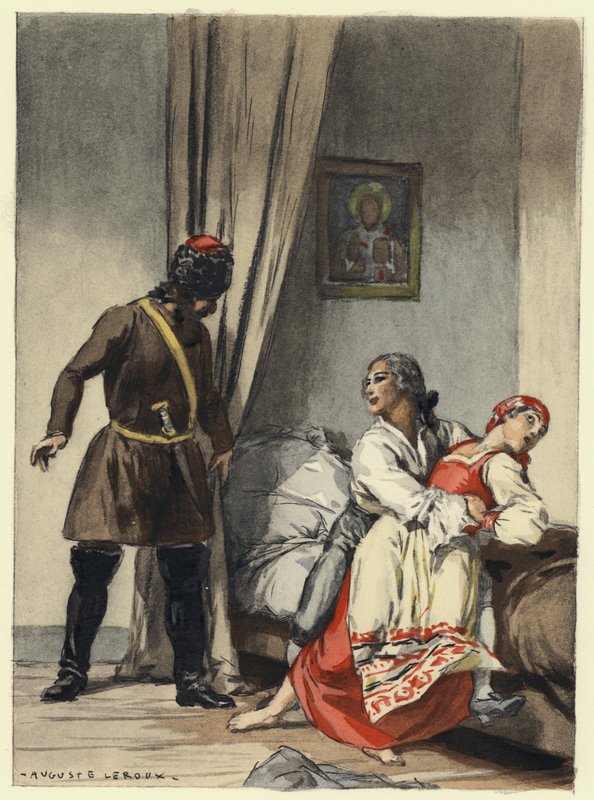 Ilustración para las memorias de Casanova (litografía en color) de Jules Marie Auguste Leroux