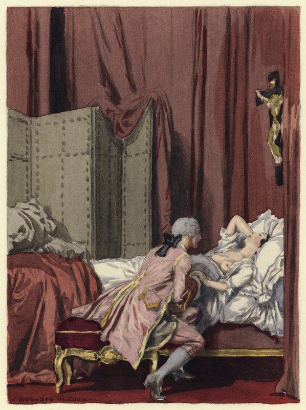 Ilustración para las memorias de Casanova (litografía en color) de Jules Marie Auguste Leroux