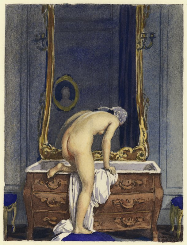 Ilustración para las memorias de Casanova (litografía en color) de Jules Marie Auguste Leroux