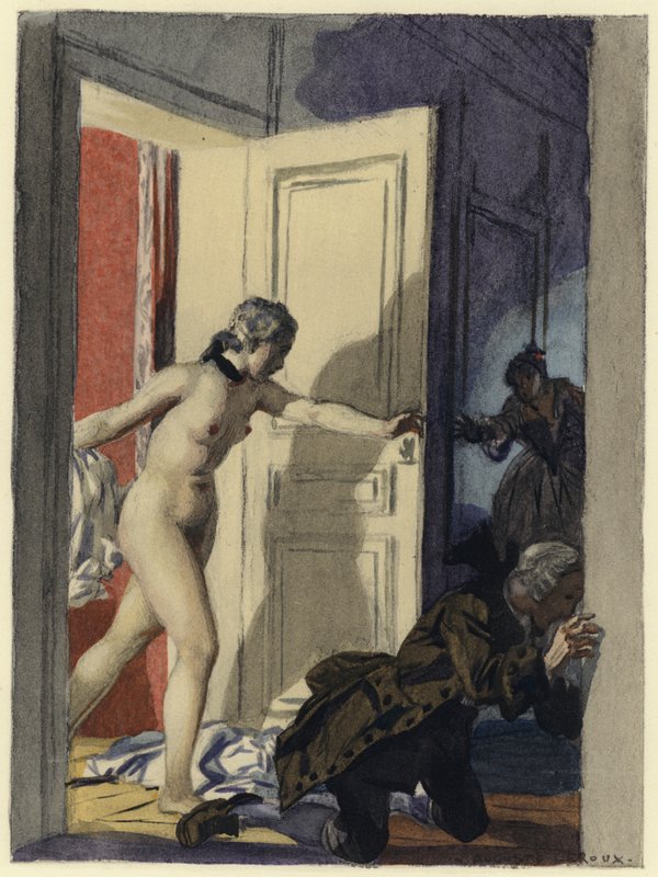 Ilustración para las memorias de Casanova (litografía en color) de Jules Marie Auguste Leroux
