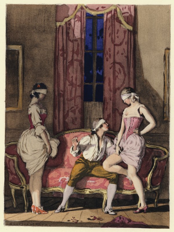 Ilustración para las memorias de Casanova (litografía en color) de Jules Marie Auguste Leroux