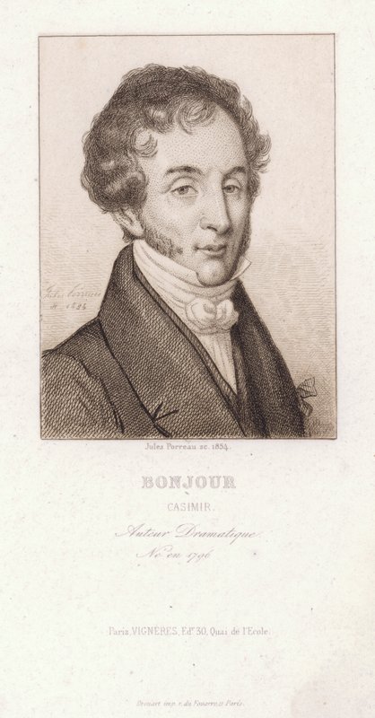 Casimir Bonjour, dramaturgo francés (grabado) de Jules Porreau