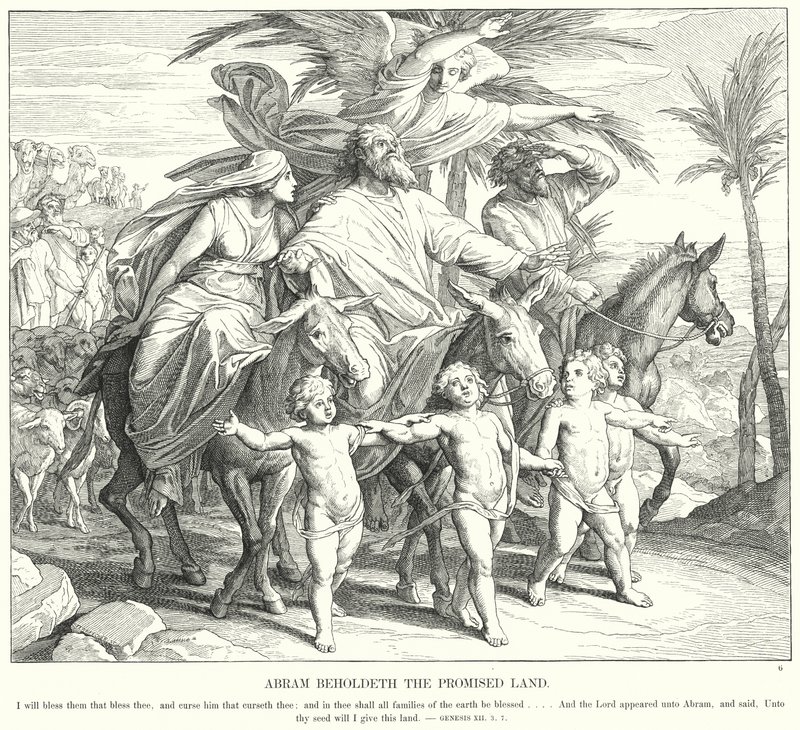 Abram Contempla la Tierra Prometida de Julius (after) Schnorr von Carolsfeld