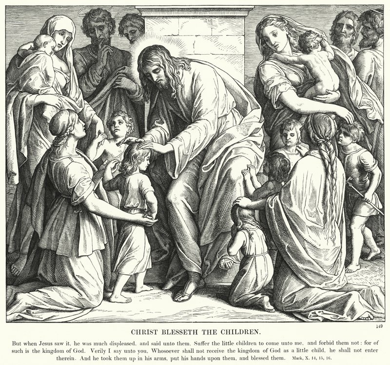 Cristo Bendice a los Niños de Julius (after) Schnorr von Carolsfeld