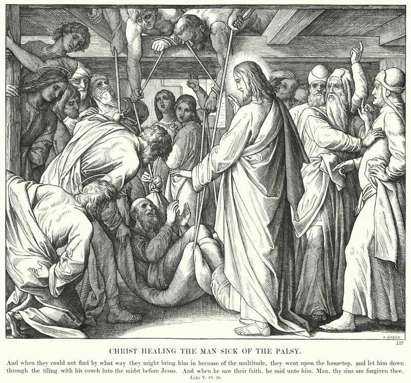 Cristo Sana al Hombre Enfermo de Parálisis de Julius (after) Schnorr von Carolsfeld