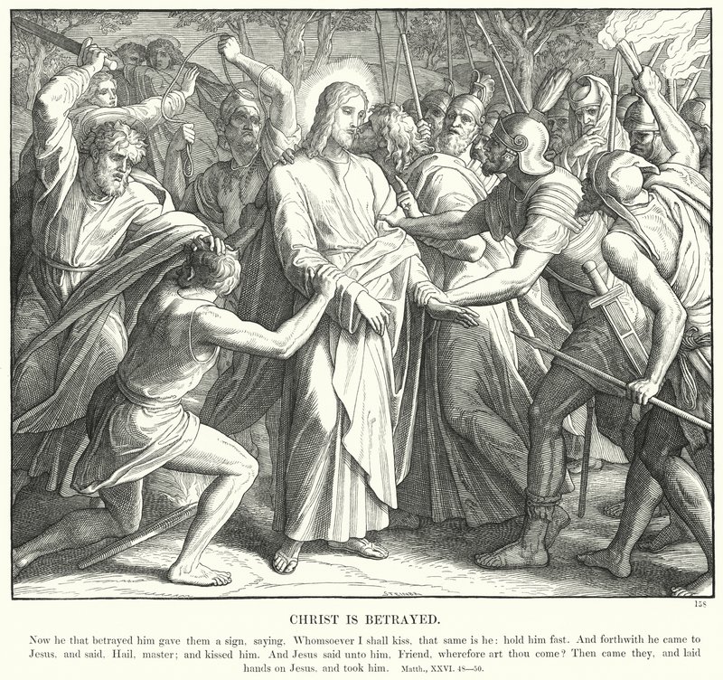 Cristo es traicionado (grabado) de Julius (after) Schnorr von Carolsfeld