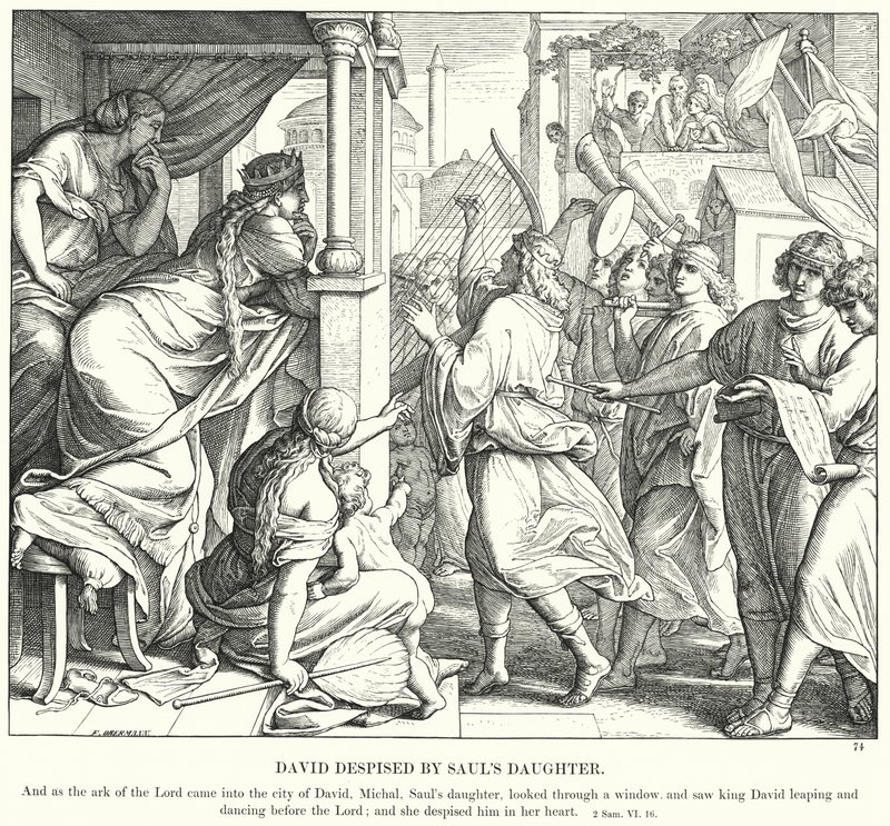 David Despreciado por la Hija de Saúl (grabado) de Julius (after) Schnorr von Carolsfeld