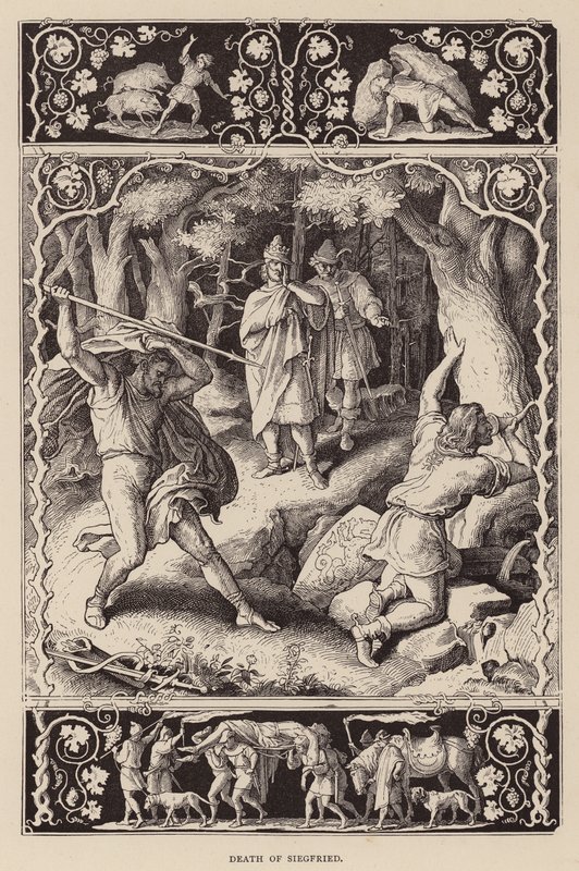 Muerte de Sigfrido (grabado) de Julius (after) Schnorr von Carolsfeld