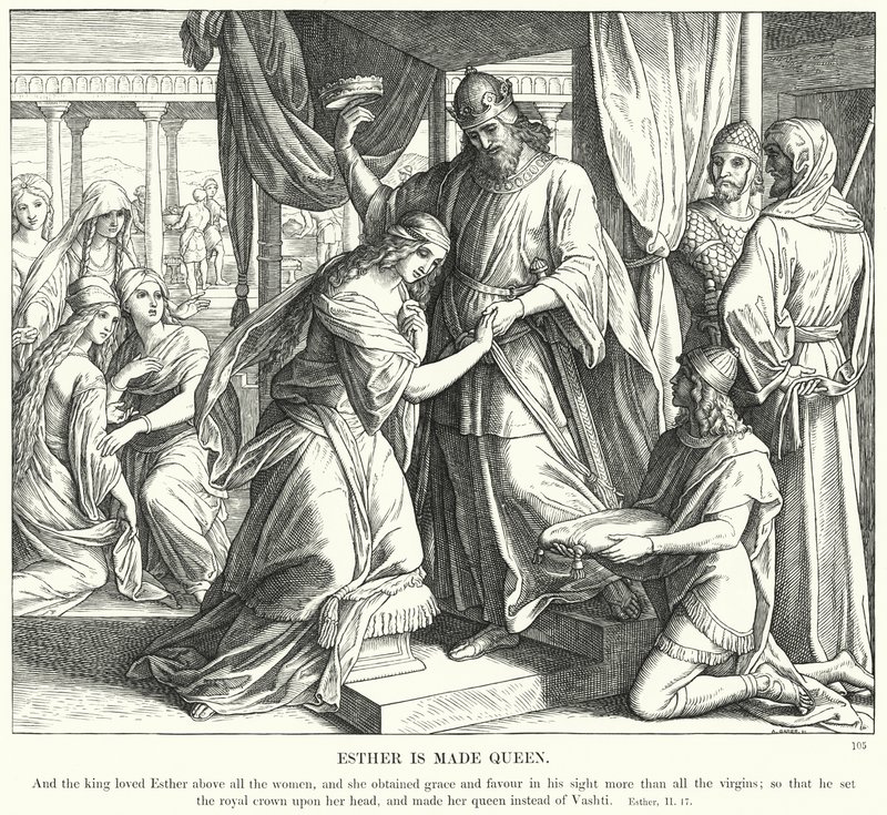Ester es hecha reina (grabado) de Julius (after) Schnorr von Carolsfeld