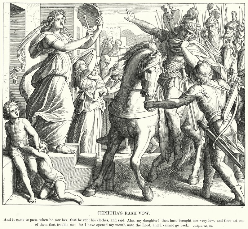 El Voto Imprudente de Jefté (grabado) de Julius (after) Schnorr von Carolsfeld