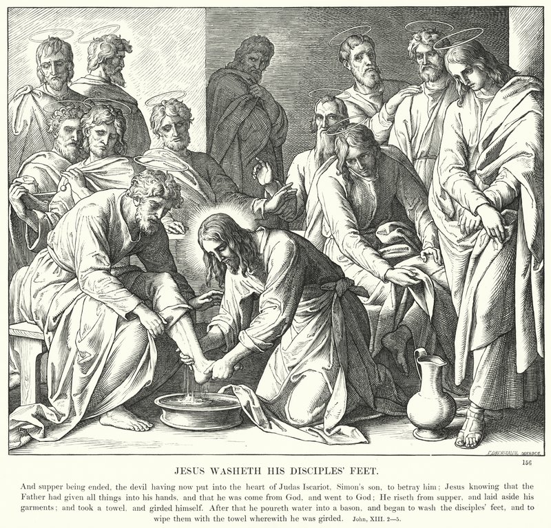 Jesús lava los pies de sus discípulos de Julius (after) Schnorr von Carolsfeld