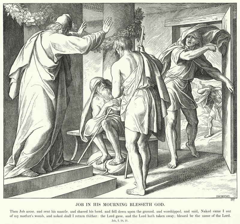 Job en su Duelo Bendice a Dios de Julius (after) Schnorr von Carolsfeld