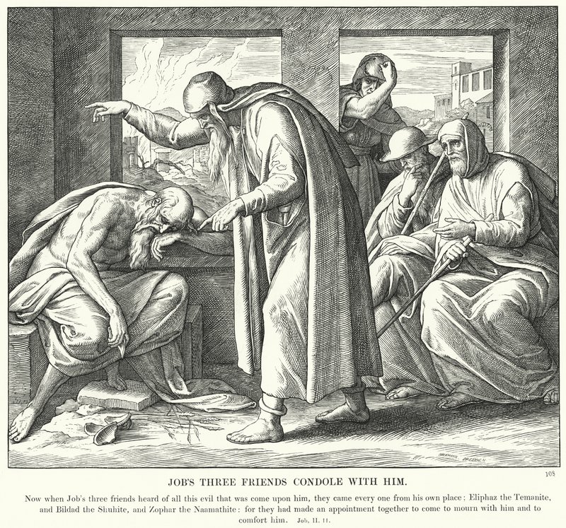 Los Tres Amigos de Job lo Consolan de Julius (after) Schnorr von Carolsfeld