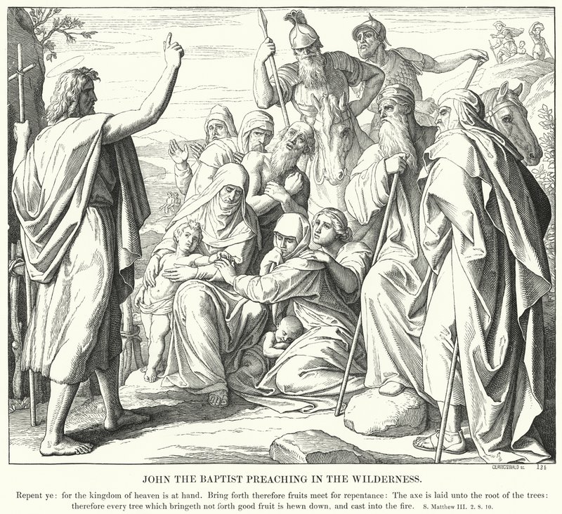 Juan el Bautista Predicando en el Desierto de Julius (after) Schnorr von Carolsfeld