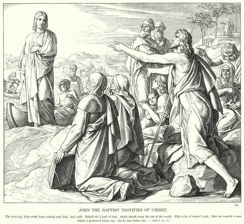 Juan el Bautista Testifica de Cristo de Julius (after) Schnorr von Carolsfeld