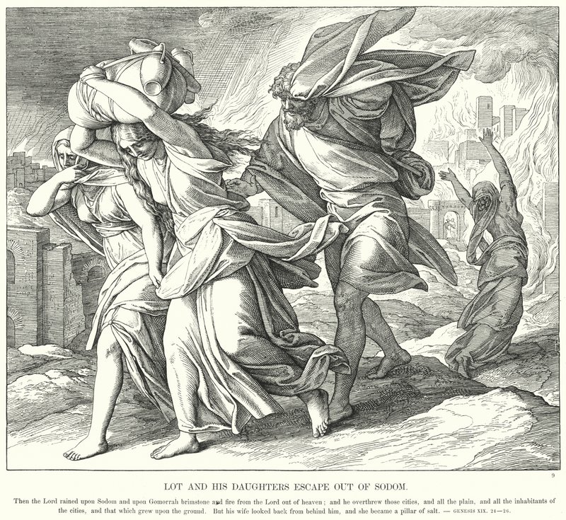 Lot y sus Hijas Escapan de Sodoma de Julius (after) Schnorr von Carolsfeld