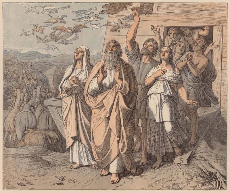 Noé y su familia abandonan el Arca, Génesis, VIII de Julius (after) Schnorr von Carolsfeld