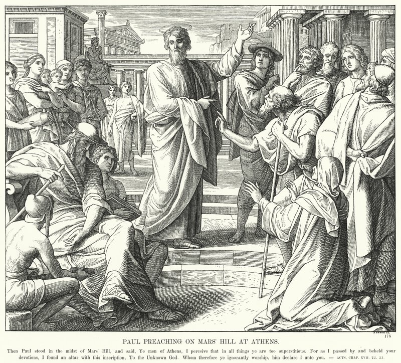Pablo predicando en el Areópago de Atenas de Julius (after) Schnorr von Carolsfeld