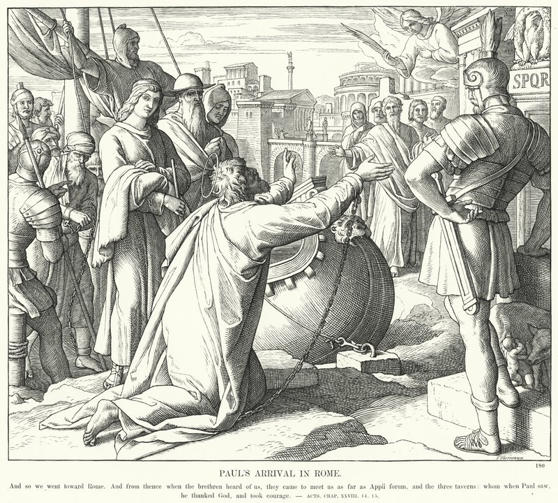 La Llegada de Pablo a Roma (grabado) de Julius (after) Schnorr von Carolsfeld